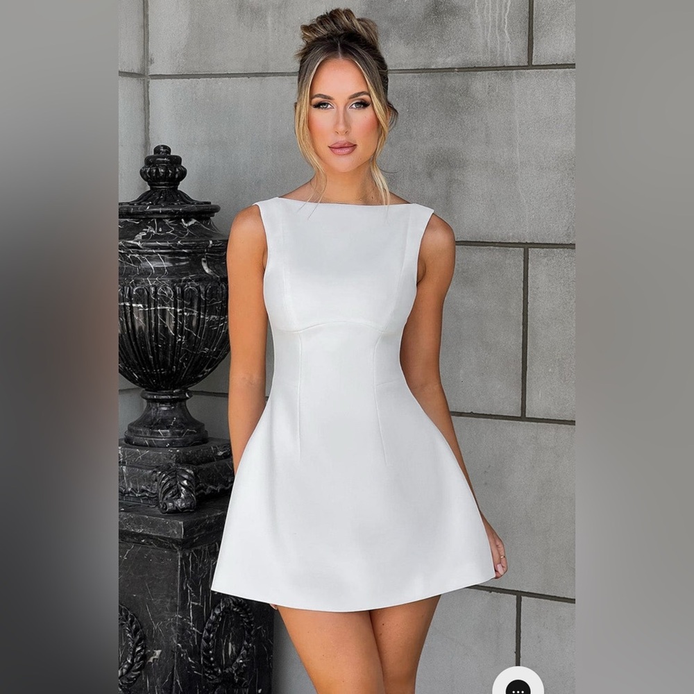 Elegant White Mini Dress - Sleeveless Fit & Flare